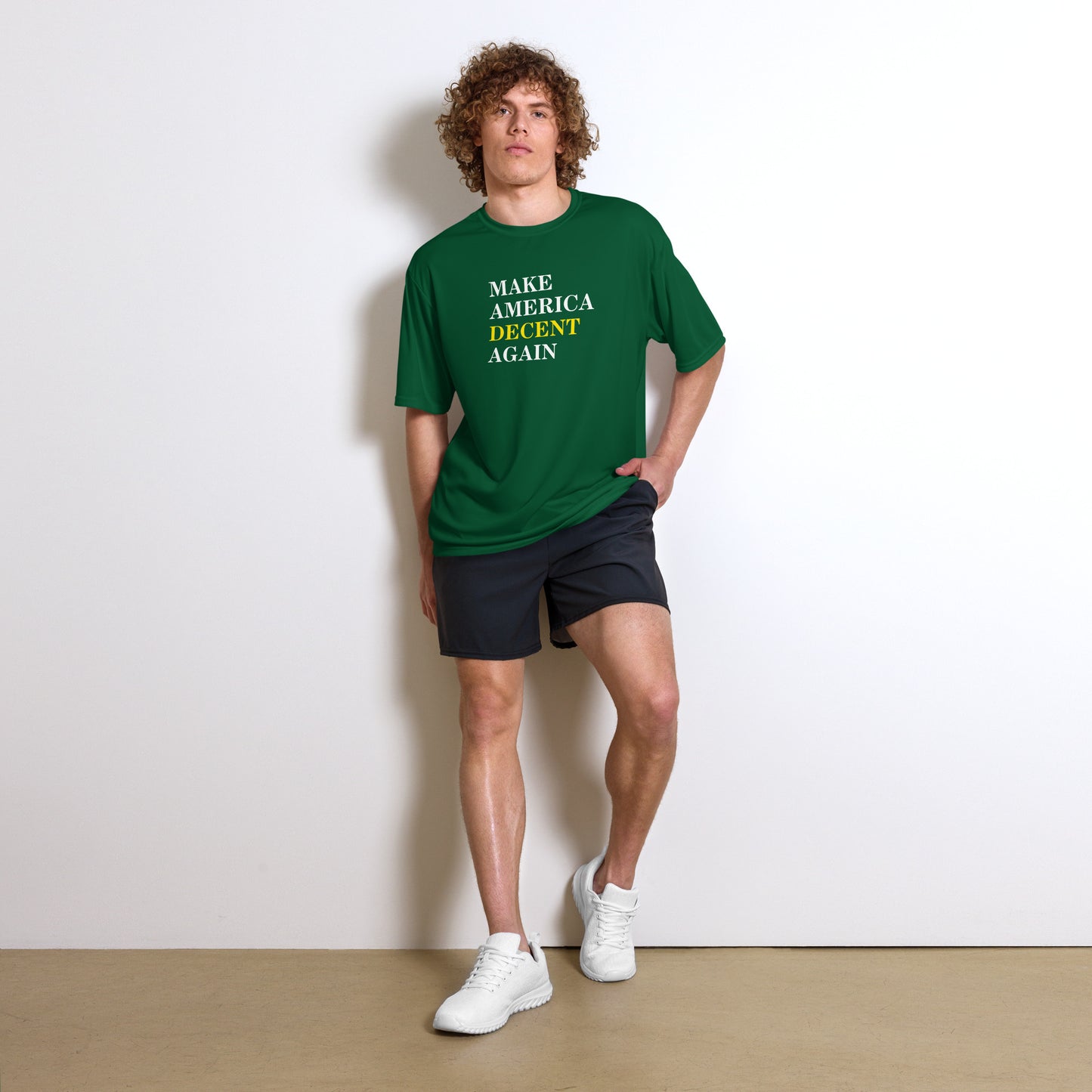 MAKE AMERICA DECENT AGAIN Performance Shirt (Green)