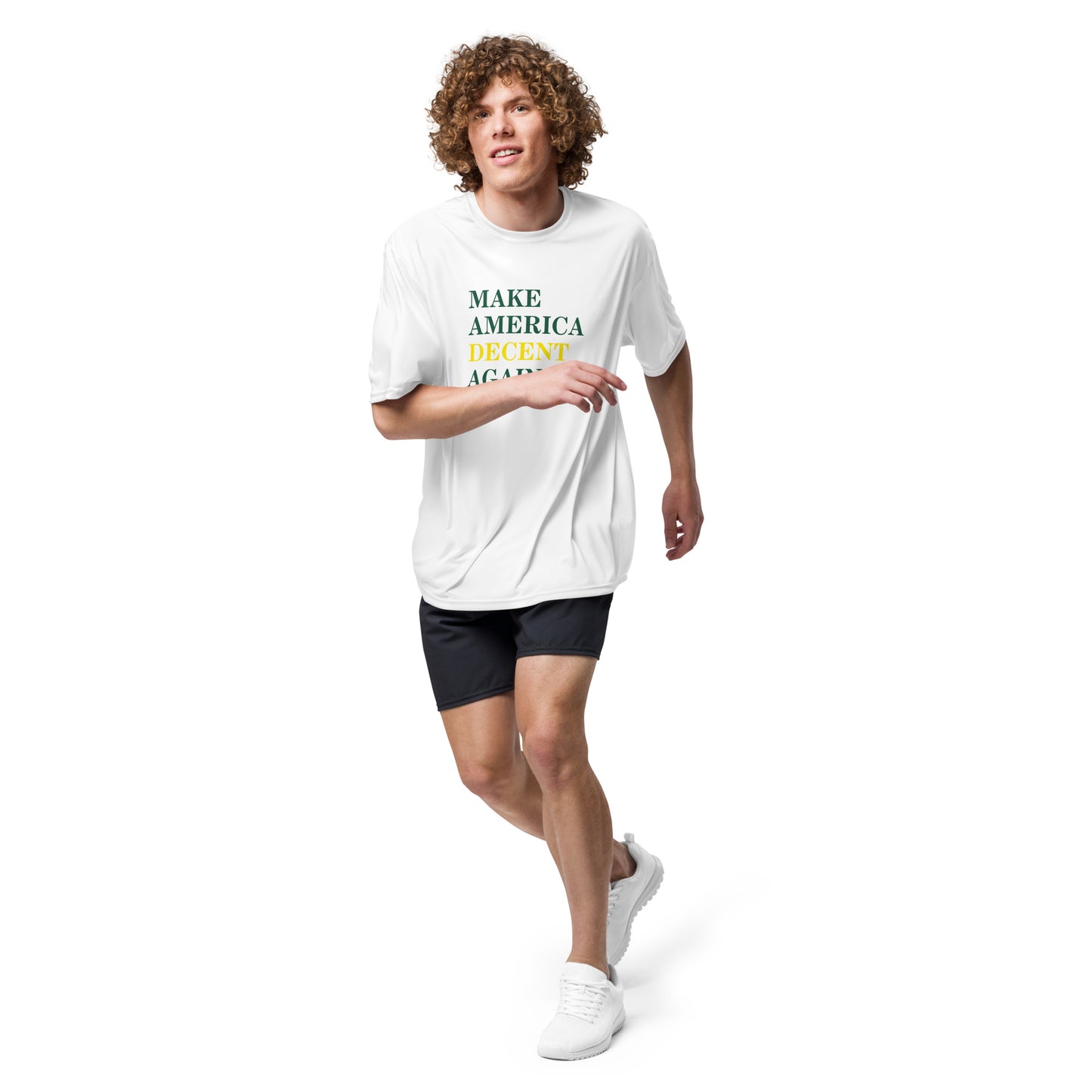 MAKE AMERICA DECENT AGAIN Performance Shirt (White)