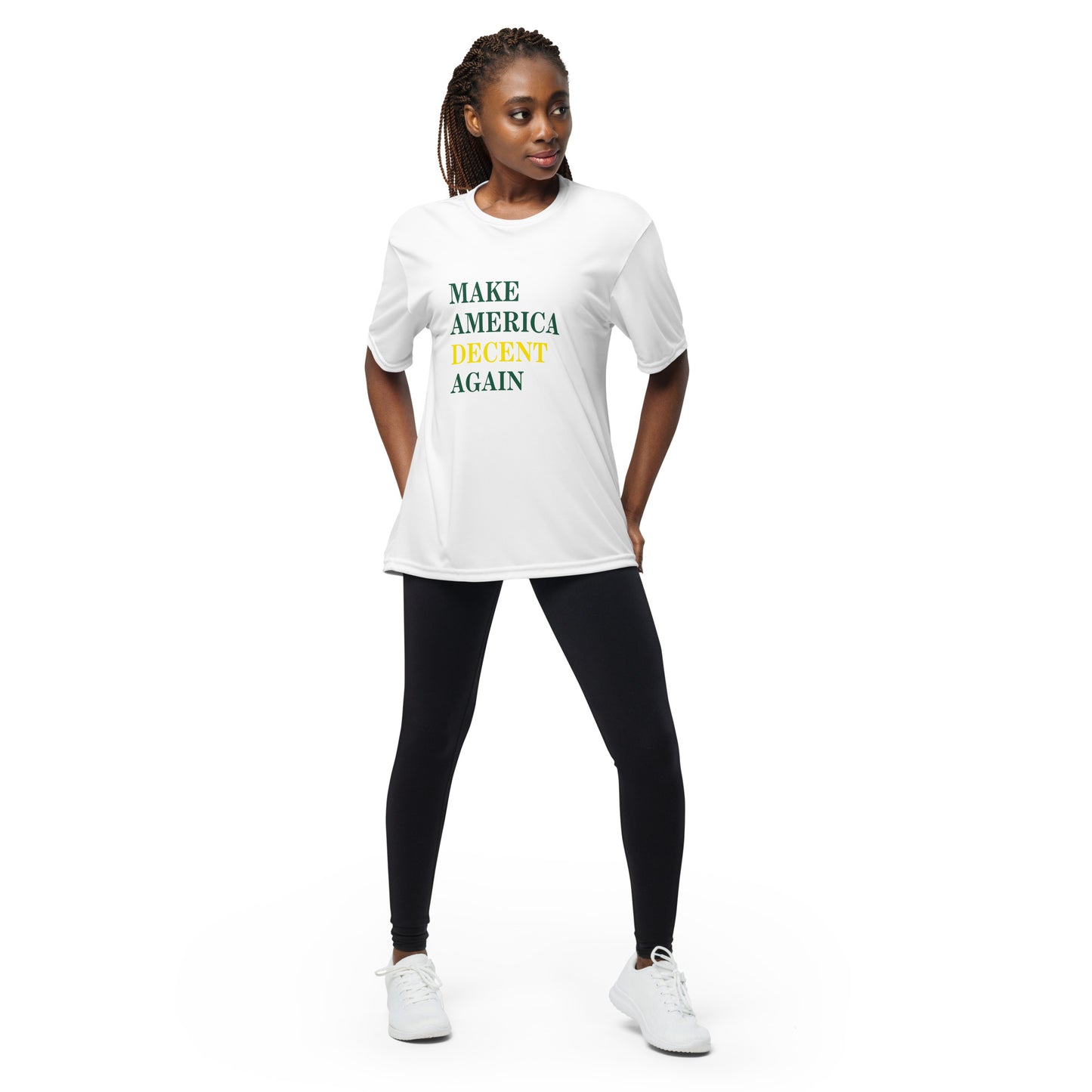 MAKE AMERICA DECENT AGAIN Performance Shirt (White)